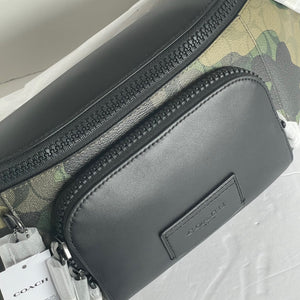 Coach Track Belt Bag Camo Signature Canvas Leather Fanny Pack Sling CM184 ORIG
