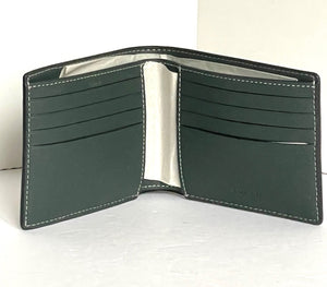 Coach Wallet 3 In 1 Mens CF134 Large Green Monogram Billfold ID 2 Piece Removable