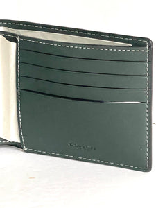 Coach Wallet 3 In 1 Mens CF134 Large Green Monogram Billfold ID 2 Piece Removable