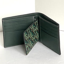 Load image into Gallery viewer, Coach Wallet 3 In 1 Mens CF134 Large Green Monogram Billfold ID 2 Piece Removable