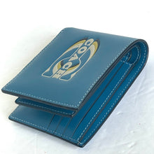 Load image into Gallery viewer, Coach Wallet 3 In 1 Mens CH084 Large Blue Leather Billfold ID 2 Piece Removable