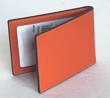 Load image into Gallery viewer, Coach Wallet 3 In 1 Mens CH084 Large Orange Leather Billfold ID 2 Piece Removable