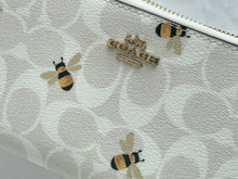 Load image into Gallery viewer, Coach Wallet Bee Print Long Zip Around Womens Phone White Signature Wristlet C8675