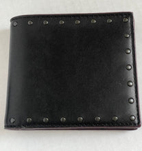 Load image into Gallery viewer, Coach Wallet Mens Black Leather Billfold Double Rivets Sport Calf, #35857 Boxed