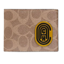 Load image into Gallery viewer, Coach Wallet Mens Brown Slim Billfold Signature Canvas Retro Patch #69218