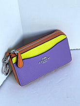 Load image into Gallery viewer, Coach Wallet Multifunction Card Case Womens Purple Leather Keyring CH162