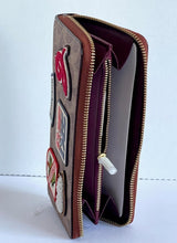 Load image into Gallery viewer, Coach Wallet Womens Accordion Zip Tech Brown Patches Signature Canvas Ski C7204