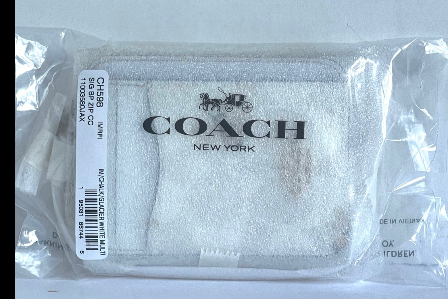 Coach Wallet Womens Mini White ID Card Case Bee Signature Canvas Leath –  Luxe Fashion Finds