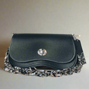 Coach Wavy Dinky Shoulder Bag Black Crossbody Coachtopia Leather CK113