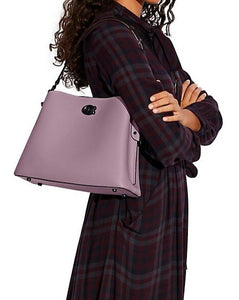 Coach Willow C2590 Shoulder Bag Womens Large Leather Crossbody Purple Colorblock