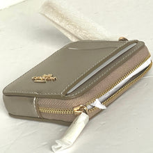 Load image into Gallery viewer, Coach Zip Card Case CW890 ID Wallet Champagne Gold Leather Chain Strap