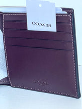 Load image into Gallery viewer, Coach 3-in-1 Wallet CW380 Mens Black Currant Signature Canvas ID Wallet