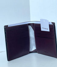 Load image into Gallery viewer, Coach 3-in-1 Wallet CW380 Mens Black Currant Signature Canvas ID Wallet