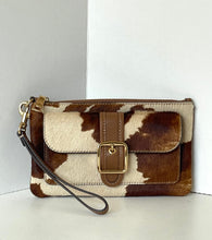 Load image into Gallery viewer, Coach Ashton Wristlet CDY07 Haircalf Cow Print Leather Clutch Brown