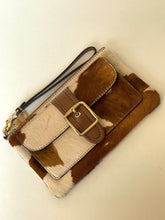 Load image into Gallery viewer, Coach Ashton Wristlet CDY07 Haircalf Cow Print Leather Clutch Brown