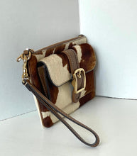 Load image into Gallery viewer, Coach Ashton Wristlet CDY07 Haircalf Cow Print Leather Clutch Brown