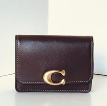 Load image into Gallery viewer, Coach Bandit Card Case CH825 Maple Brown Calf Leather Mini Wallet