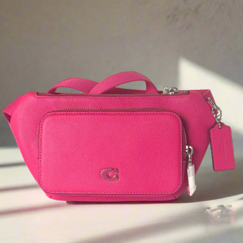 Coach Belt Bag Leather Signature Pink Sling Bag Canvas Interior Detail CM334