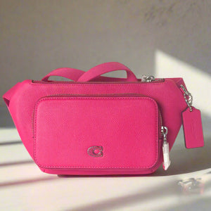 Coach Belt Bag Leather Signature Pink Sling Bag Canvas Interior Detail CM334