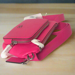 Coach Belt Bag Leather Signature Pink Sling Bag Canvas Interior Detail CM334