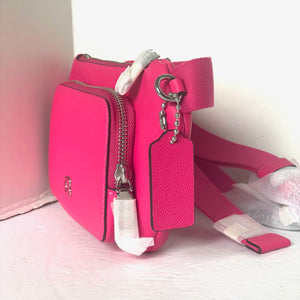 Coach Belt Bag Leather Signature Pink Sling Bag Canvas Interior Detail CM334