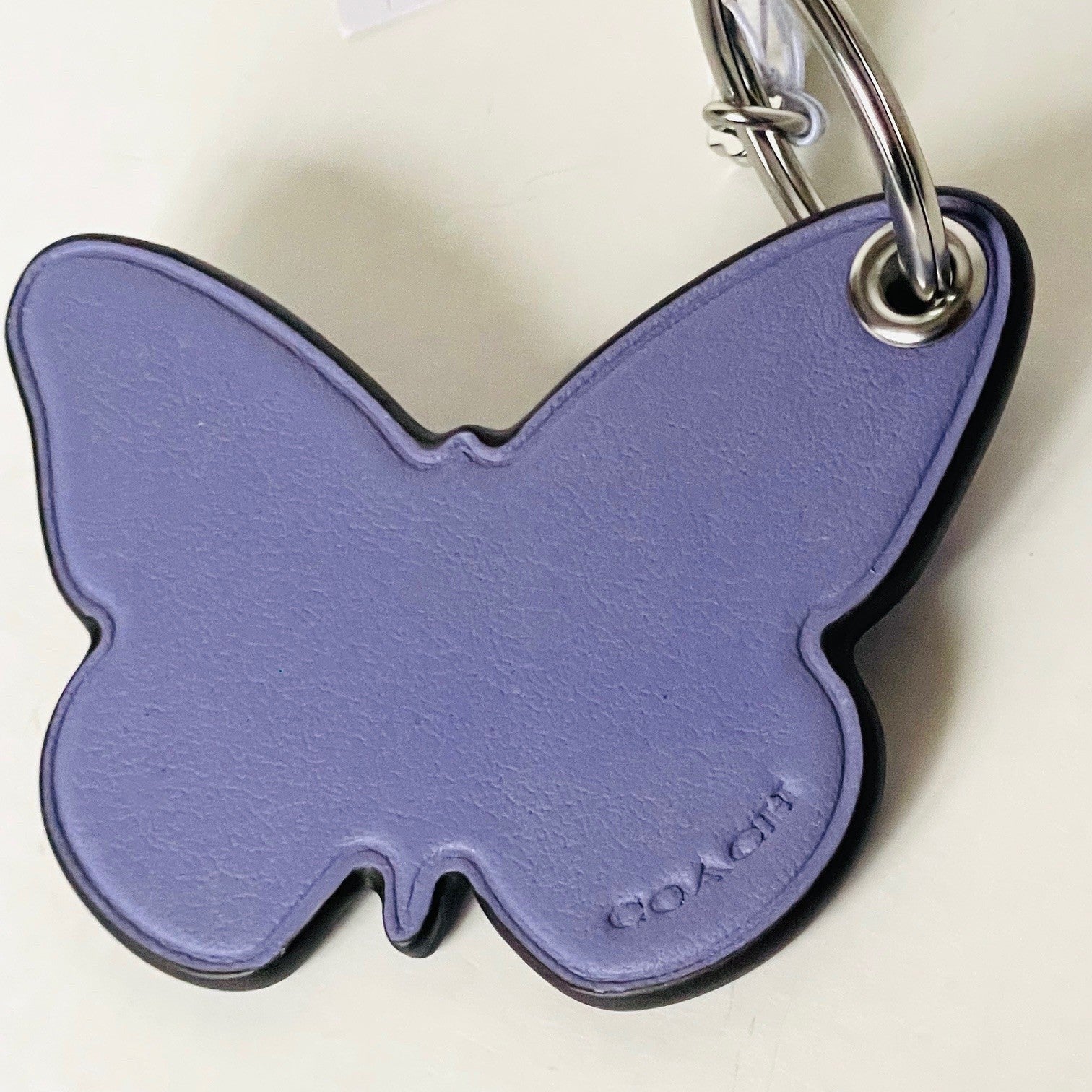 Coach Butterfly Bag Charm Keychain in Light Violet Smooth Leather CR90