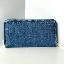 Load image into Gallery viewer, Coach CAO79 Long Zip Around Wallet Phone Wristlet Denim Silver Indigo ORGPKG