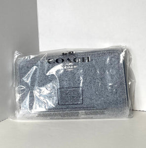 Coach CAO79 Long Zip Around Wallet Phone Wristlet Denim Silver Indigo ORGPKG
