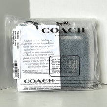 Load image into Gallery viewer, Coach CAR26 Quilted Zip Card Case Blue Denim Leather ID Wallet Chain Strap