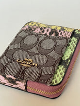 Load image into Gallery viewer, Coach CEC52 Zip Card Case Signature Jacquard ID Wallet with Chain Strap