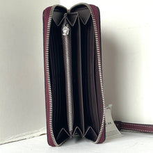 Load image into Gallery viewer, Coach CZ327 Pink Bow Zip Around Wallet Merlot Canvas Phone Wristlet
