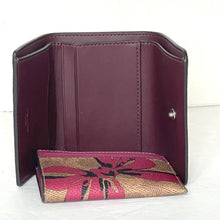 Load image into Gallery viewer, Purple wallet with a floral patterned cardholder on a white background