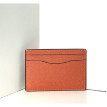 Load image into Gallery viewer, Coach Card Case with Money Clip Spice Orange Crossgrain Leather CDC79