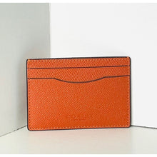 Load image into Gallery viewer, Coach Card Case with Money Clip Spice Orange Crossgrain Leather CDC79