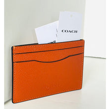 Load image into Gallery viewer, Coach Card Case with Money Clip Spice Orange Crossgrain Leather CDC79