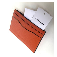 Load image into Gallery viewer, Coach Card Case with Money Clip Spice Orange Crossgrain Leather CDC79