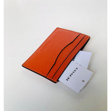 Load image into Gallery viewer, Coach Card Case with Money Clip Spice Orange Crossgrain Leather CDC79