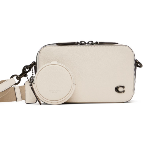 Coach Charter Slim Crossbody Bag White Leather Round Pouch CC070 ORG PKG