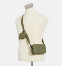 Load image into Gallery viewer, Coach Charter Slim Crossbody Bag Moss Pebbled Leather Round Pouch CC070