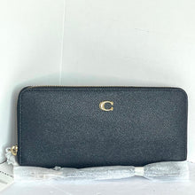 Load image into Gallery viewer, Coach Phone Wallet Continental C7184 Wristlet Large Black Leather Zip ORGPKG