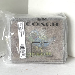 Coach Cosmic Snap Wallet Rexy Print Signature Canvas Brown ID Coin Zip CW463