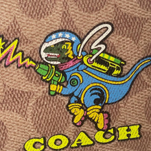 Load image into Gallery viewer, Coach Cosmic Snap Wallet Rexy Print Signature Canvas Brown ID Coin Zip CW463