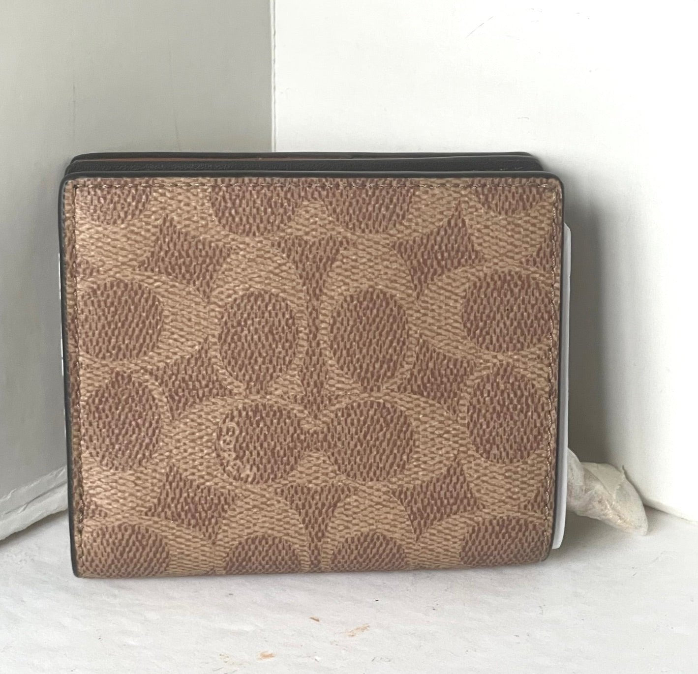 Coach Rexy Cosmic Snap ID Wallet Tan Signature Canvas Coin CW463