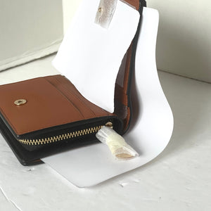 Coach Cosmic Snap Wallet Rexy Print Signature Canvas Brown ID Coin Zip CW463