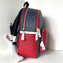 Load image into Gallery viewer, Backpack with red and blue design on a white background