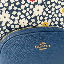 Load image into Gallery viewer, Blue Coach bag with floral patterned flap
