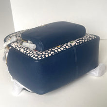 Load image into Gallery viewer, Blue car seat cover with patterned interior on a white background