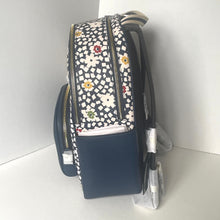 Load image into Gallery viewer, Floral-patterned backpack with blue base on a white background