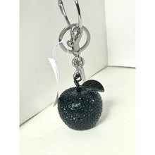 Load image into Gallery viewer, Coach Crystal Apple Bag Charm Black Silver Keychain CCD29 Original Package