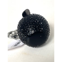 Load image into Gallery viewer, Coach Crystal Apple Bag Charm Black Silver Keychain CCD29 Original Package